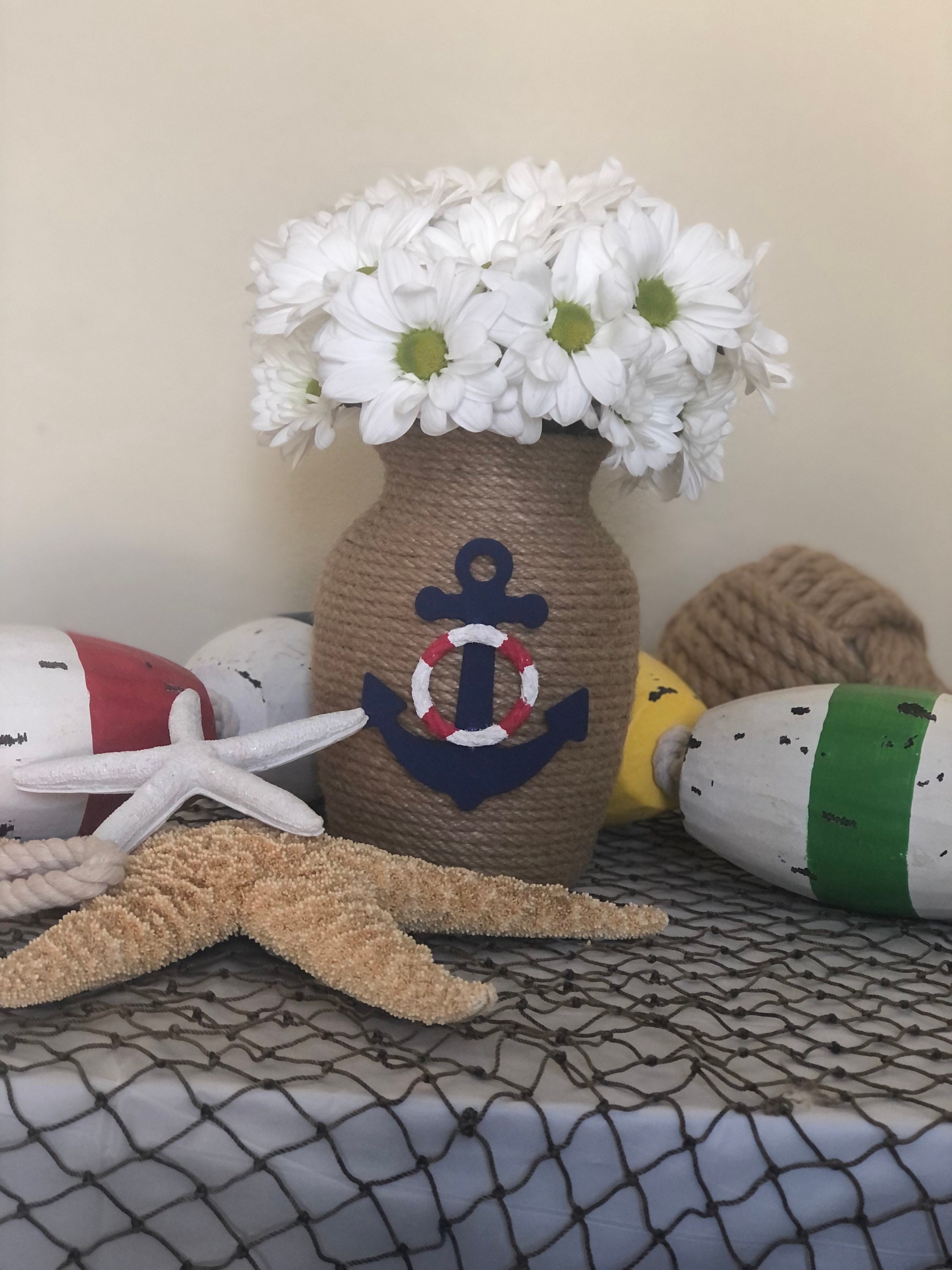Nautical Flower Vase/nautical Centerpiece/ Nautical Party Etsy