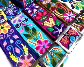 Hand Embroidered Peruvian Belt, Colorful Floral Belt, FATHER'S DAY SALE!