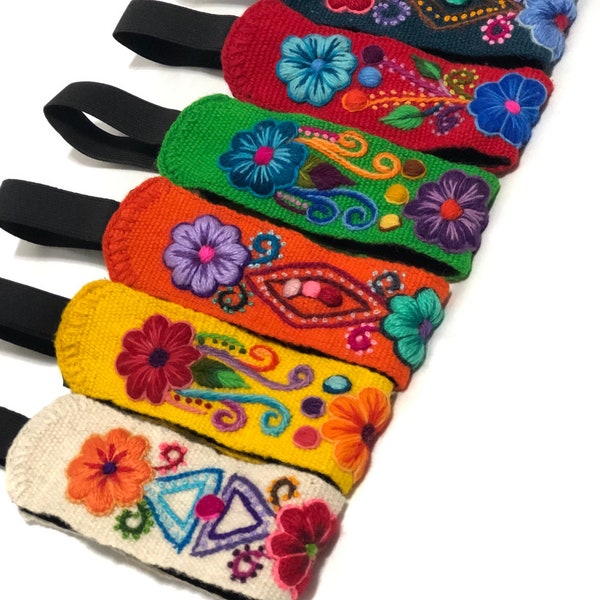 Embroidered HEADBAND for women, Vinchas handmade embroidered with colorful flowers, Peruvian Boho headband, Easter FREE GIFT!