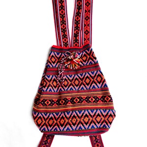 Ethnic Backpack, Peruvian casual small bag, Alpaca Boho backpack, Cusco Handmade Purse, SUMMER SALE!