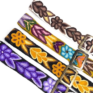 Hand Embroidered Boho Belt w/ embroidered flowers, Peruvian Hand-Embroidered belt for women, Gift for her, SUMMER SALE!