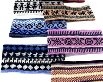 Alpaca HEADBANDS, Peruvian Reversible Ear warmer, Headbands for woman, Vincha ethnic Peruvian design, Gift Ideas, MOTHER'S Day SALE!