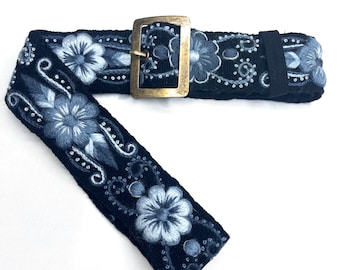 Belt w/ embroidered flowers, Peruvian Hand-Embroidered BOHO belt for women, Gift for her, Easter FREE GIFT!