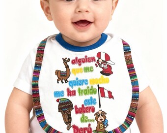Peruaans katoenen babyslabbetje: handgemaakt, ambachtelijk ontwerp, VADERDAGUITVERKOOP!