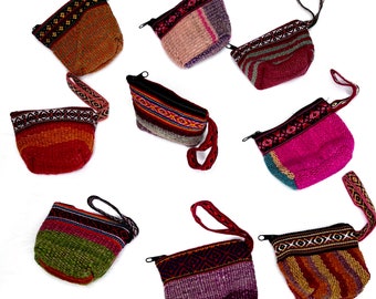 Mini-Cusco-Beutel, süße handgefertigte Geldbörse aus gewebtem Manta-Stoff, Geldbörse aus Schafwolle. Handgefertigte Geldbörse, MUTTERTAGSVERKAUF!