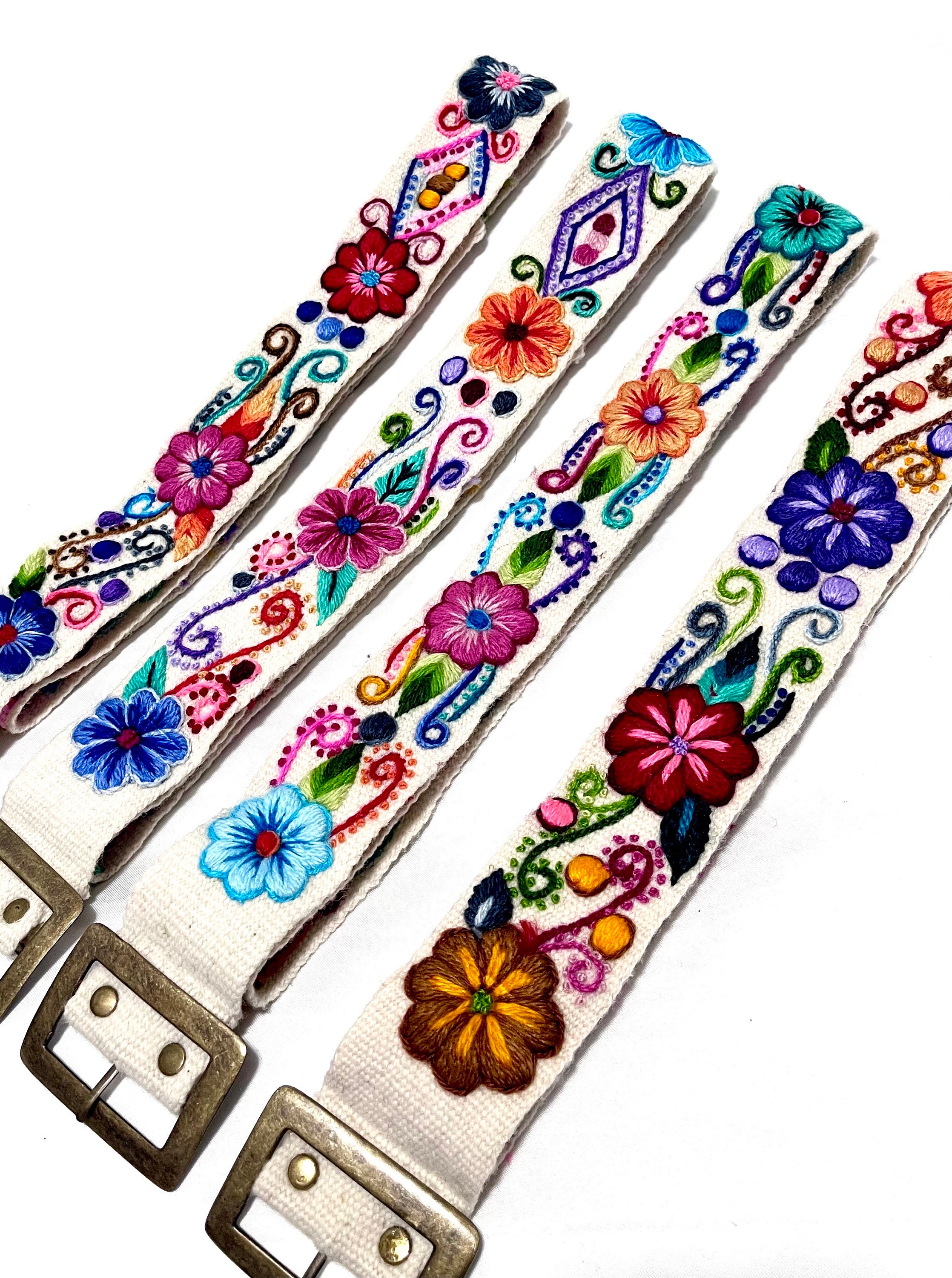 Hand-embroidered Floral Belt: Peruvian Wool Boho Belt  display picture 1