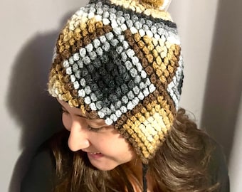 Extra-warm Alpaca Earflaps Hat in Natural Colors, Unisex winter hat, Winter Ear warmer, Alpaca chullo, Easter FREE GIFT!