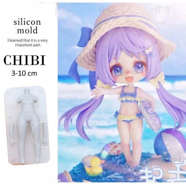 Bébé poupée fille Chibi Figure Statue corps 3D clair Silicone moule Fondant Sugarcraft gâteau décoration outils polymère argile artisanat fait à la main