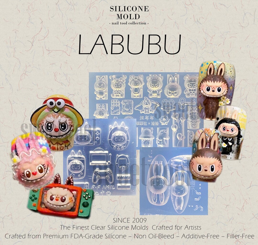 Labubu モンスターコレクション ネイルデザイン用 透明シリコン