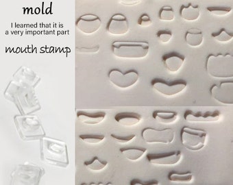 Mouth Stamp Emotion Press Scuplting Tool for Doll Face Bjd Chibi Figure