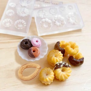 Donut Dollhouse Miniature Food Clay Resin Jewelry Nail Decor Clay Japan Craft Clear Silicone 1/12 Scale