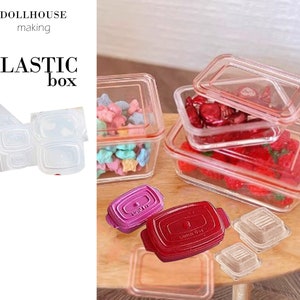 Plastic Food Container Packaging Dollhouse Miniature Clay Resin Jewelry Nail Tableware Clear Silicone Mold