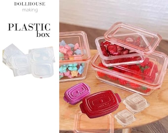 Plastic Food Container Packaging Dollhouse Miniature Clay Resin Jewelry Nail Tableware Clear Silicone Mold