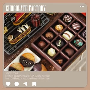 Molde de chocolate estilo minicomida en silicona transparente para decorar pasteles en miniatura de casas de muñecas, molde multiusos.