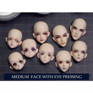 Doll Face Medium Size with Eye Pressing in Variety Style for Making Clay, Sugarcraft, Fondant, Decorating Doll Mold