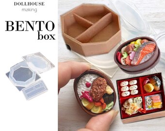 Maison de poupée miniature en argile, bijoux en résine, décoration d'ongles, vaisselle, bento, sushi, boîte de nourriture, contenu d'emballage, moule en silicone transparent