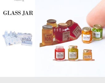 Glass Bottle Jar  Tableware Dollhouse Miniature Clay Resin Decor Clear Silicone Mold