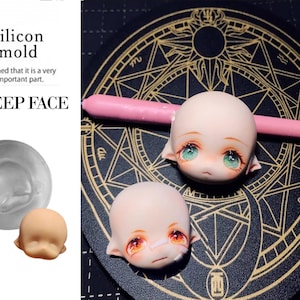 Sheep Face Doll Chibi Anime Face Silicone Cake Fondant Chocolate Gum Paste Mold Cake Decorating Polymer Clay Resin Sugar Candy Mold