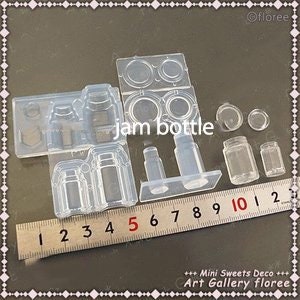 Dollhouse Miniature Clay Resin Jewelry Nail Decor Tableware Glass Bottle Jam Jar Content Clear Silicone Mold image 6