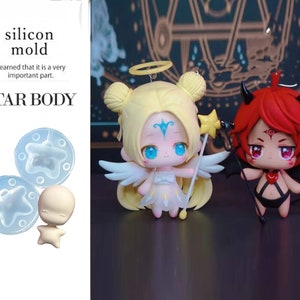 Micro Baby Doll Clear Silicone Double Side Mold Making Clay Doll Chibi Figure Anime Statue Cake Decoration Sugarcraft Tool