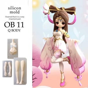 OB 11 Q Body 10 cm Doll Clear Silicone Mold Fondant Sugarcraft Cake Decorating Tools Polymer Clay Handmade