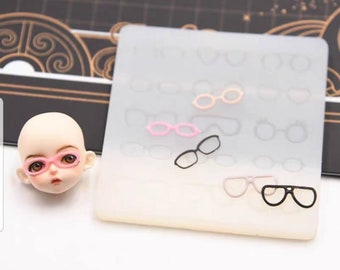 Eye Glass Accessories Set Clear Silicone Mold To Making Clay Resin Casting for Clay Doll Nendoroid