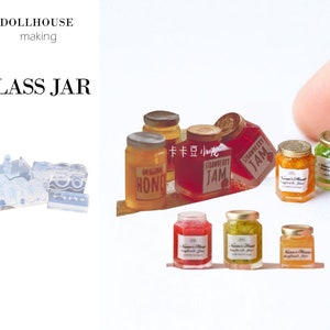 Dollhouse Miniature Clay Resin Jewelry Nail Decor Tableware Glass Bottle Jam Jar Content Clear Silicone Mold