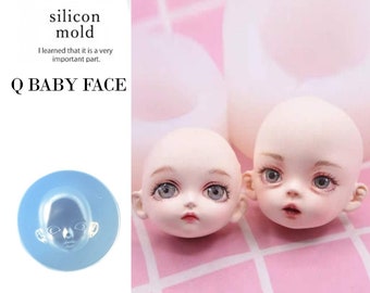 Q Baby Face Doll Chibi Anime Silicone Mold for Cake Decorating and Clay Crafting