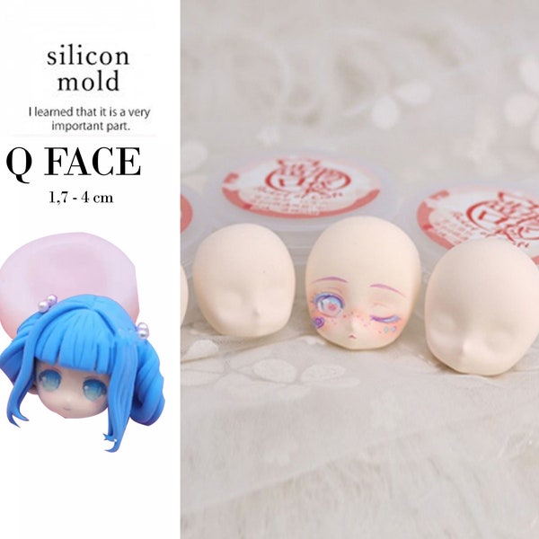 Doll Chibi Figure Statue Girl  Clear Silicone Mold Fondant Sugarcraft Cake Decorating Tools Polymer Clay Handmade Craft