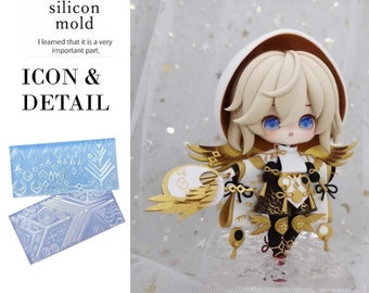 Accessoires de détail d'icône d'anime, moule en Silicone transparent pour fabriquer de la résine d'argile, poupée d'argile, figurine d'anime