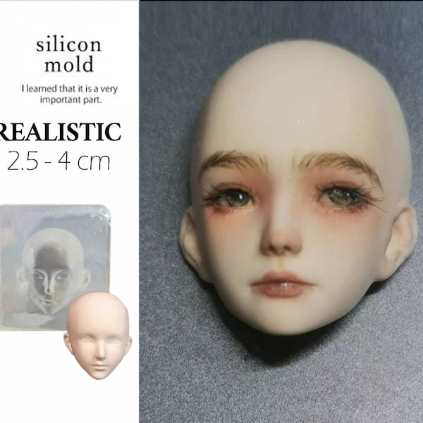 3D Lady Doll Face Silicone Mold for Fondant Sugarcraft Cake Decorating - Handmade Craft