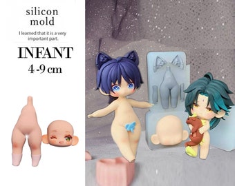 Chibi Doll Silicone Mold: Anime Figure, Cake Decoration (4-9cm)