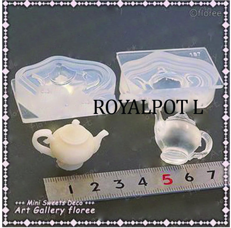 Dollhouse Miniature Clay Resin Jewelry Nail Decor Tableware English Tea Cup Pot Saucer Room Set Clear Silicone Mold image 5