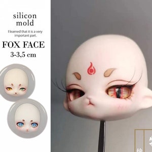 Fox Face Doll Chibi Anime Silicone Cake Fondant Mold - Cake Decorating Polymer Clay Resin Chocolate Candy - Cute and Versatile