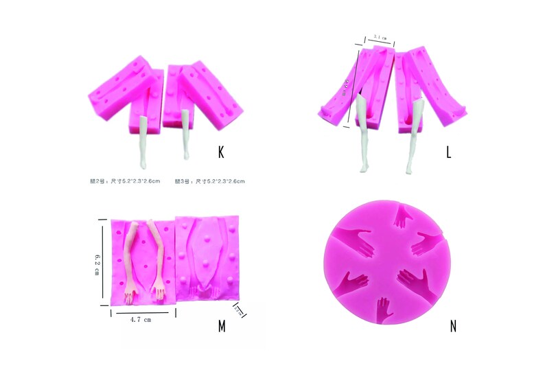 Clear Silicone Mold Body Part to Making Clay Sugarcraft Etsy UK