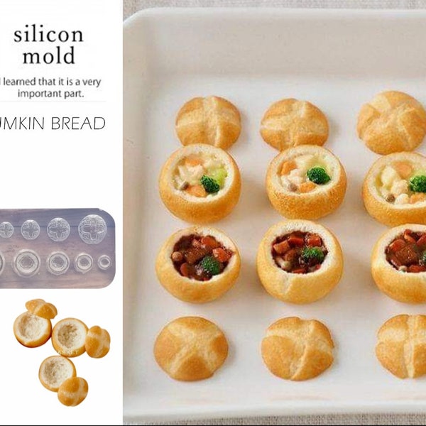 Pumpkin Bread Dollhouse Miniature Clay Resin Jewelry Nail Decor Fake Food Japan Craft Clear Silicone Mold