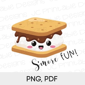 Smore Fun Clipart PNG, Smores Clipart, gráficos de acampamento, download digital instantâneo