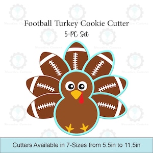 Football Turkey Cookie Cutter Platter 5-PC Set