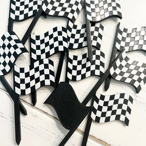 Checkered Flag Cupcake Toppers - Etsy