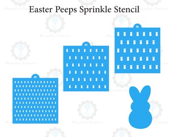 Easter Peeps Sprinkles Stencil | 3D Printed, Cookie, Cake, & Cupcake, Decorating Stencils