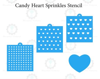 Candy Hearts Stencil Sprinkles Stencil | 3D Printed, Cookie, Cake, & Cupcake, Decorating Stencils