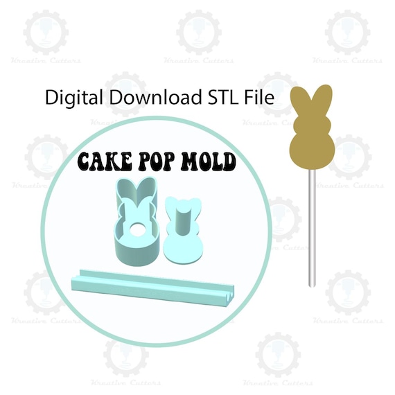 Easter Bunny Cake Pop Mold with 9in Tray | Digital Download STL File