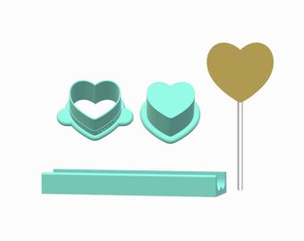 Heart Cake Pop Mold | Deluxe Cutter, Popper, and Tray Option
