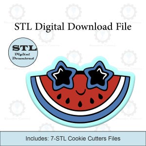 Watermelon with Sunglasses Cookie Cutters | STL File