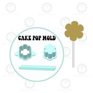 フラワーケーキポップ型 | デラックスカッター、ポッパー、トレイオプション