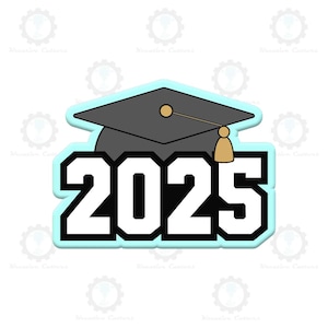2025 Graduation Cap Cookie Cutters