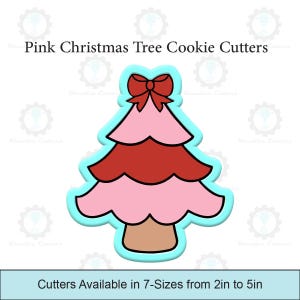 Cortadores de galletas de árbol de Navidad rosa