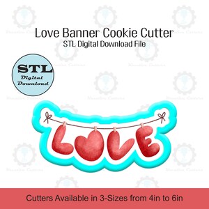 Love Banner Cookie Cutter | STL File