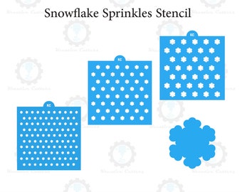 Snowflake Sprinkles Stencil | 3D Printed, Cookie, Cake, & Cupcake, Decorating Stencils