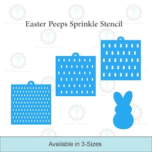 Easter Peeps Sprinkles Stencil | 3D Printed, Cookie, Cake, & Cupcake, Decorating Stencils